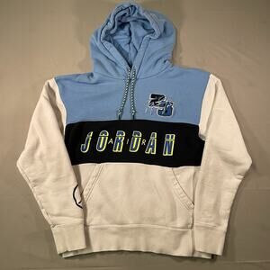 Y2K Air Jordan Jumpman DNA Nascar Pullover Hoodie Unisex S Carolina Blue White